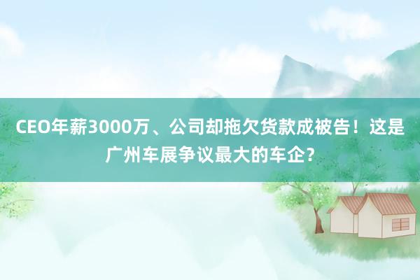 CEO年薪3000万、公司却拖欠货款成被告！这是广州车展争议最大的车企？