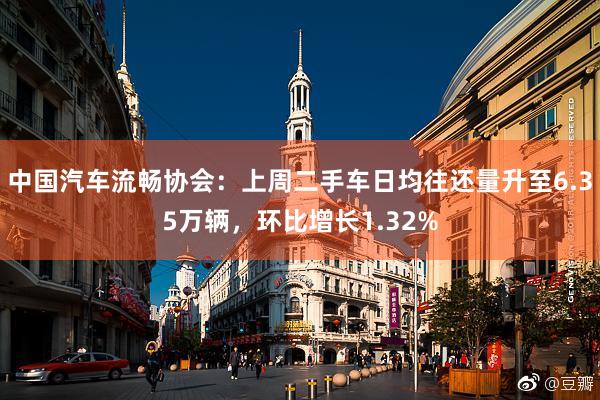 中国汽车流畅协会：上周二手车日均往还量升至6.35万辆，环比增长1.32%